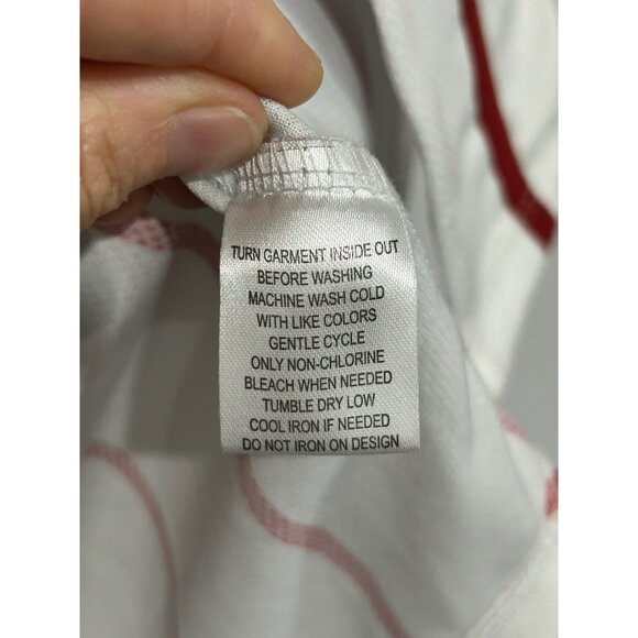 Disney Winnie The Pooh Baseball Style Button-Up Shirt Sz Small White Red - Picture 7 of 8